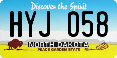 ND license plate HYJ058