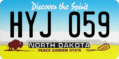 ND license plate HYJ059