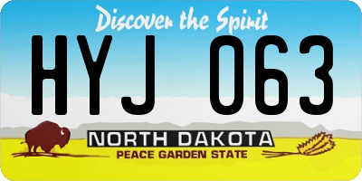 ND license plate HYJ063