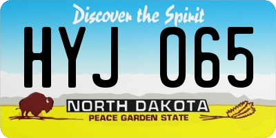 ND license plate HYJ065