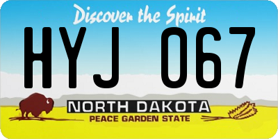ND license plate HYJ067