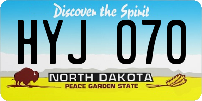 ND license plate HYJ070
