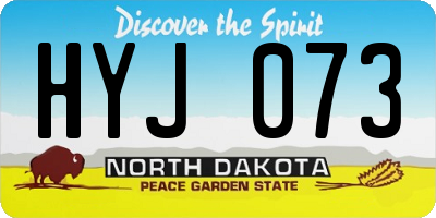 ND license plate HYJ073