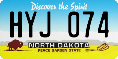 ND license plate HYJ074