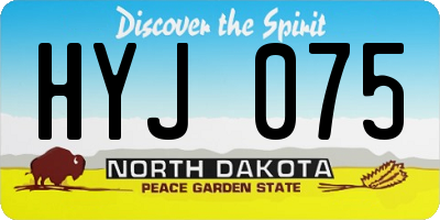 ND license plate HYJ075