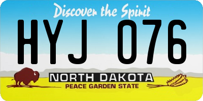 ND license plate HYJ076