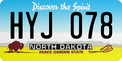 ND license plate HYJ078