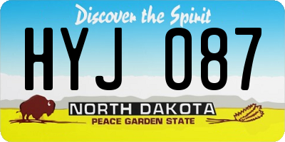 ND license plate HYJ087