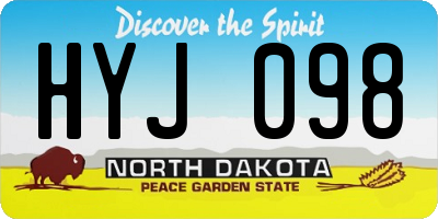 ND license plate HYJ098
