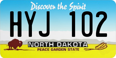 ND license plate HYJ102