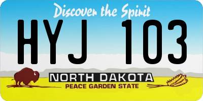 ND license plate HYJ103