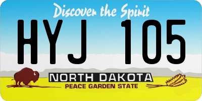 ND license plate HYJ105