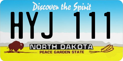 ND license plate HYJ111