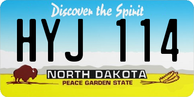 ND license plate HYJ114