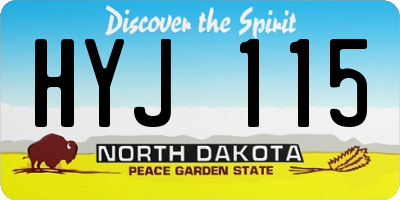ND license plate HYJ115