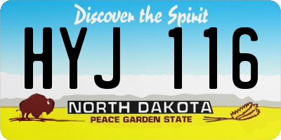 ND license plate HYJ116
