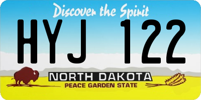 ND license plate HYJ122