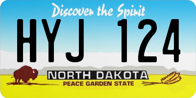 ND license plate HYJ124
