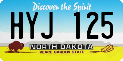 ND license plate HYJ125