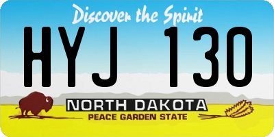 ND license plate HYJ130