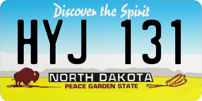 ND license plate HYJ131