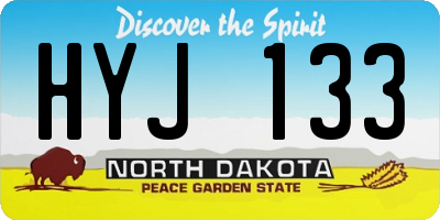 ND license plate HYJ133