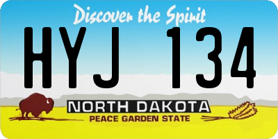 ND license plate HYJ134