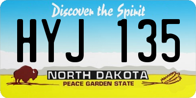 ND license plate HYJ135