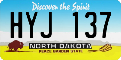 ND license plate HYJ137