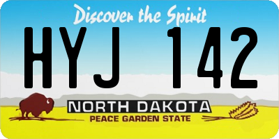 ND license plate HYJ142