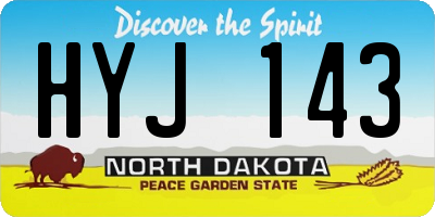 ND license plate HYJ143