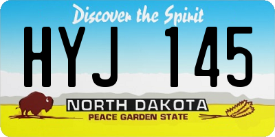 ND license plate HYJ145