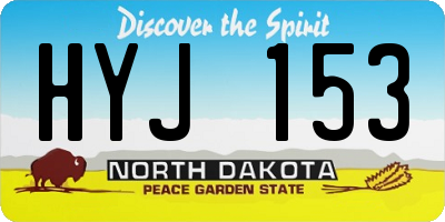 ND license plate HYJ153