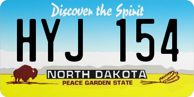ND license plate HYJ154
