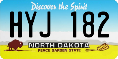 ND license plate HYJ182