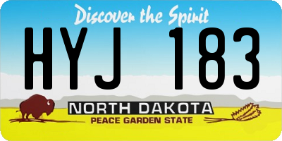 ND license plate HYJ183