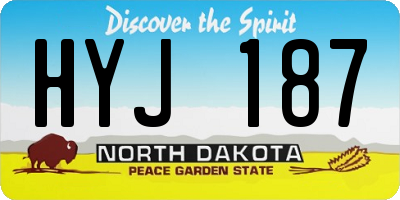 ND license plate HYJ187
