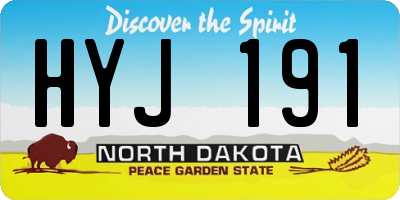 ND license plate HYJ191