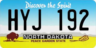 ND license plate HYJ192