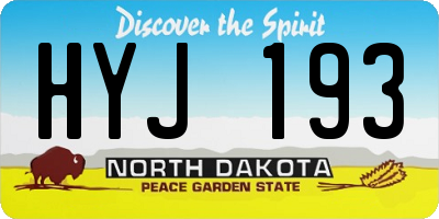 ND license plate HYJ193