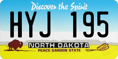 ND license plate HYJ195