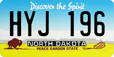 ND license plate HYJ196