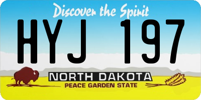 ND license plate HYJ197