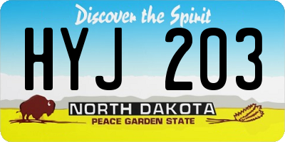 ND license plate HYJ203