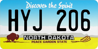 ND license plate HYJ206