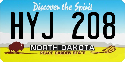 ND license plate HYJ208