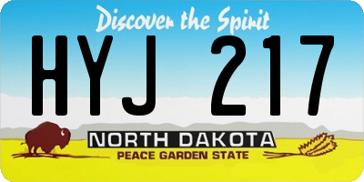 ND license plate HYJ217