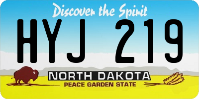 ND license plate HYJ219