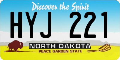 ND license plate HYJ221