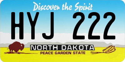 ND license plate HYJ222
